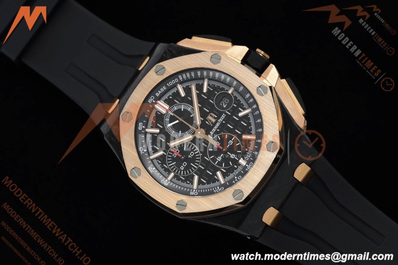 Audemars Piguet - AP ROO Chronograph Sec@12 26406FR 44mm CER/RG/RU Black APJF A3126 Mod