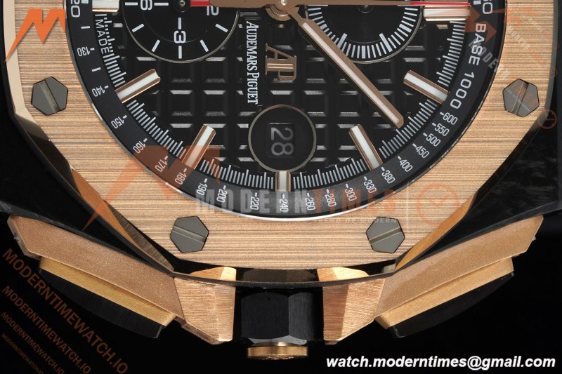 Audemars Piguet - AP ROO Chronograph Sec@12 26406FR 44mm CER/RG/RU Black APJF A3126 Mod
