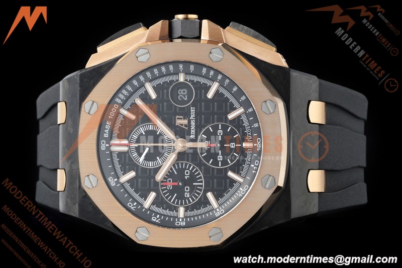 Audemars Piguet - AP ROO Chronograph Sec@12 26406FR 44mm CER/RG/RU Black APJF A3126 Mod