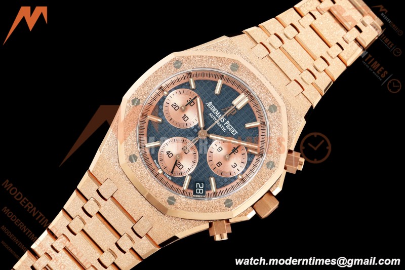 Audemars Piguet - Royal Oak Chrono 26239OR Gain Weight 41mm Frosted RG/RG SWF Blue Dial DDF DD4401 | 오데마 피게 - 로얄 오크 크로노 26239OR 게인 웨이트 41mm 프로스티드 RG/RG SWF 블루 다이얼 DDF DD4401