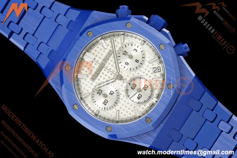 Audemars Piguet - Royal Oak Chrono 26240CE 41mm Blue Ceramic White Dial APSF SA4401 | 오데마 피게 - 로얄 오크 크로노 26240CE 41mm 블루 세라믹 화이트 다이얼 APSF SA4401