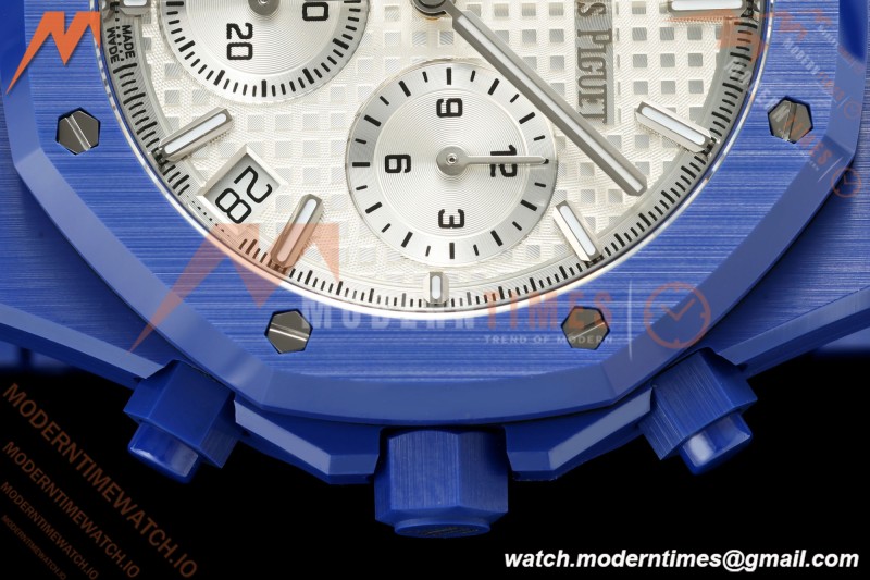 Audemars Piguet - Royal Oak Chrono 26240CE 41mm Blue Ceramic White Dial APSF SA4401 | 오데마 피게 - 로얄 오크 크로노 26240CE 41mm 블루 세라믹 화이트 다이얼 APSF SA4401