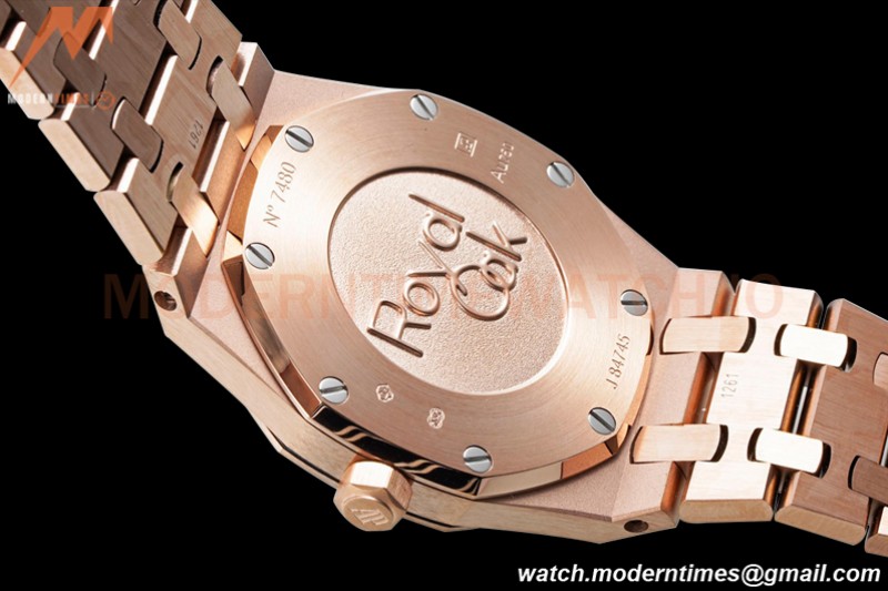 Audemars Piguet - Royal Oak Ladies 67650OR 33mm RG/RG Brn/Stk ZF Swiss Qtz