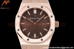 Audemars Piguet - Royal Oak Ladies 67650OR 33mm RG/RG Brn/Stk ZF Swiss Qtz
