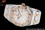 Audemars Piguet - Royal Oak Ladies 67651SR 33mm Dia RG/SS Wht/Stk ZF Swiss Qtz