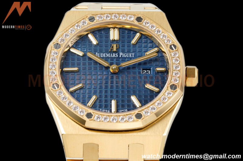 Audemars Piguet - Royal Oak Ladies 67651BA 33mm Dia YG/YG Blue/Stk ZF Swiss Qtz
