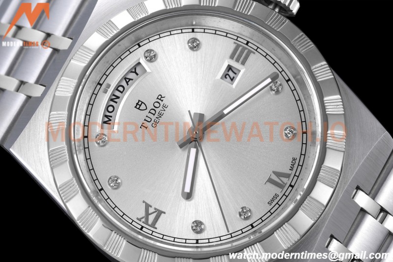 Tudor - Royal 28600 41mm SS/SS Silver/Dia/Rmn GDF MY8215
