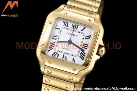 Cartier - Santos De Cartier Automatic 35mm YG/YG White Opaline GF MY9039