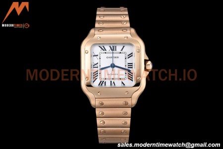 Cartier - Santos De Cartier Automatic 35mm RG/RG White Opaline GF MY9039