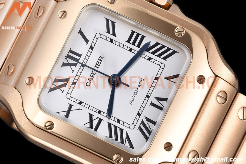 Cartier - Santos De Cartier Automatic 35mm RG/RG White Opaline GF MY9039