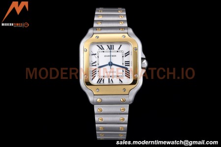 Cartier - Santos De Cartier Automatic 35mm YG/SS White Opaline GF MY9039
