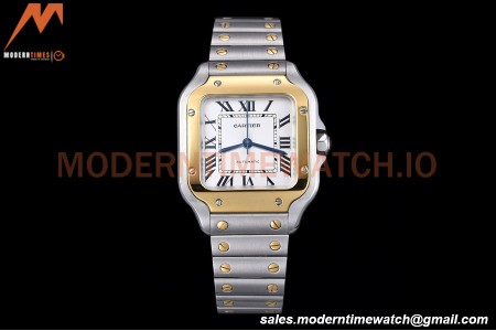 Cartier - Santos De Cartier Automatic 35mm YG/SS White Opaline GF MY9039