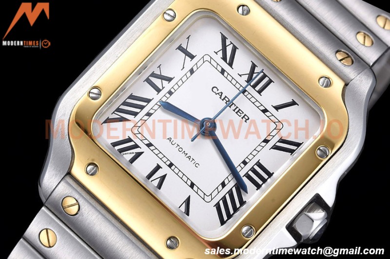 Cartier - Santos De Cartier Automatic 35mm YG/SS White Opaline GF MY9039