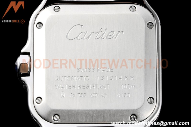 Cartier - Santos De Cartier 35mm Automatic Full Diams SS/SS White BVF MY9039