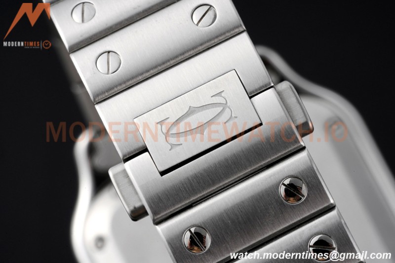 Cartier - Santos De Cartier 35mm Automatic Full Diams SS/SS White BVF MY9039