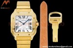 Cartier - Santos De Cartier 35mm Automatic Full Diams YG/YG White BVF MY9039