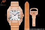 Cartier - Santos De Cartier 35mm Automatic Full Diams RG/RG White BVF MY9039