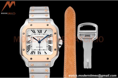 Cartier - Santos De Cartier 35mm Automatic RG/SS White BVF MY9039