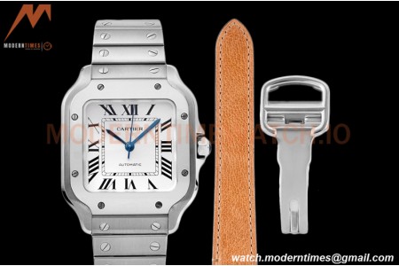 Cartier - Santos De Cartier 35mm Automatic SS/SS White BVF MY9015