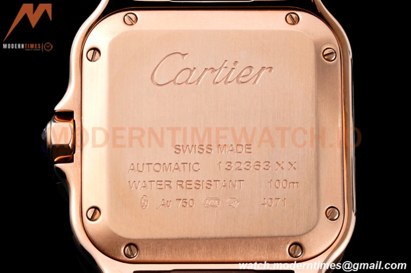 Cartier - Santos De Cartier 35mm Automatic Diams RG/RG White BVF MY9039