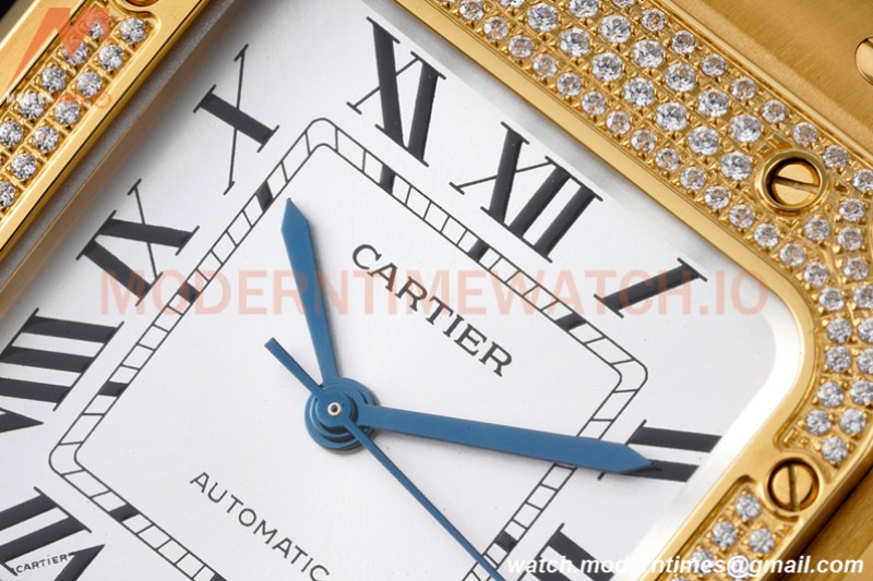 Cartier - Santos De Cartier 35mm Automatic Diams YG/YG White BVF MY9039