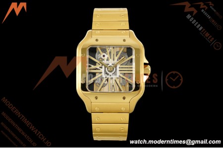 Cartier - Santos De Cartier Skeleton WHSA0042 YG/YG Gold Skeleton Dial RF 9611MC