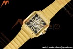 Cartier - Santos De Cartier Skeleton WHSA0042 YG/YG Gold Skeleton Dial RF 9611MC