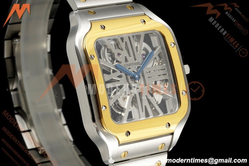 Cartier - Santos De Cartier Skeleton WHSA0019 SS/YG Skeleton Dial RF 9611MC