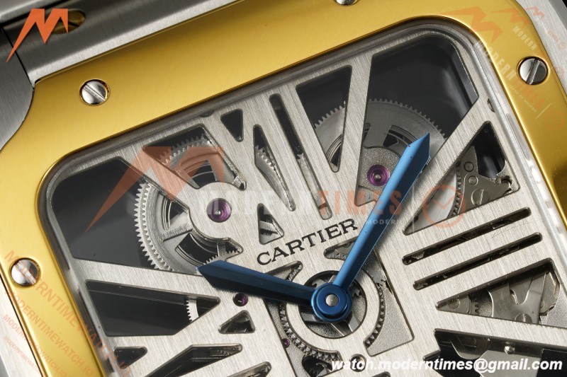 Cartier - Santos De Cartier Skeleton WHSA0019 SS/YG Skeleton Dial RF 9611MC
