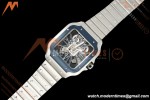 Cartier - Santos De Cartier Skeleton WHSA0026 SS/SS Blue Skeleton Dial RF 9611MC