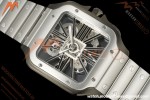 Cartier - Santos De Cartier Skeleton WHSA0027 SS/PVD Black Skeleton Dial RF 9611MC