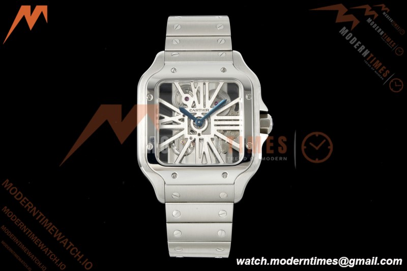 Cartier - Santos De Cartier Skeleton WHSA0015 SS/SS Skeleton Dial RF 9611MC