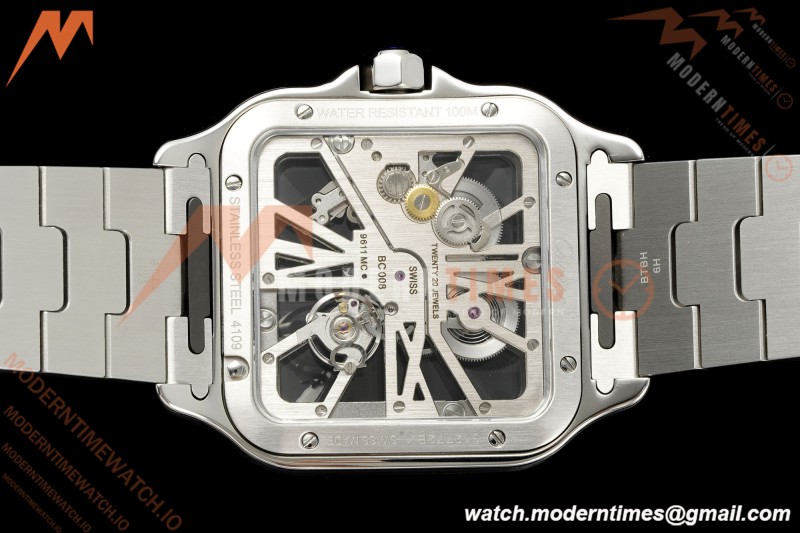 Cartier - Santos De Cartier Skeleton WHSA0015 SS/SS Skeleton Dial RF 9611MC