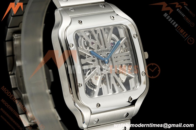 Cartier - Santos De Cartier Skeleton WHSA0015 SS/SS Skeleton Dial RF 9611MC