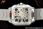 Cartier - Santos De Cartier Skeleton WHSA0028 SS/SS Green Skeleton Dial RF 9611MC