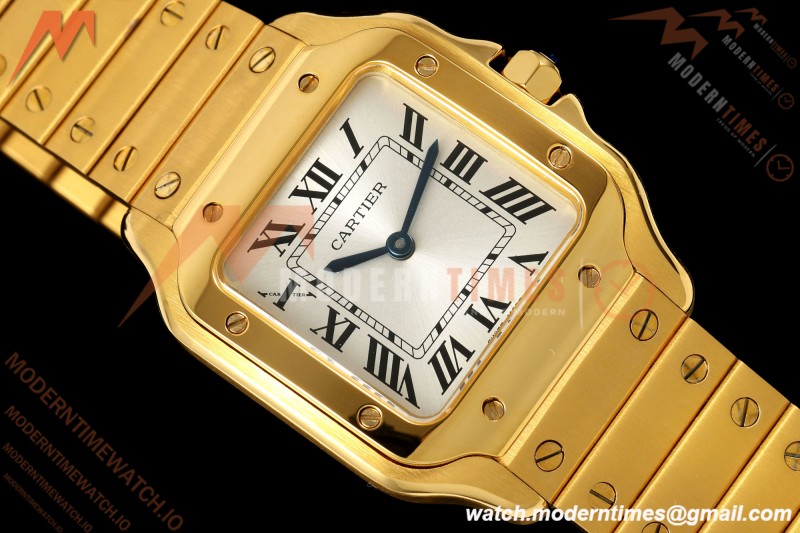 Cartier - Santos De Cartier 27mm YG/YG Silver Dial 8848F Quartz