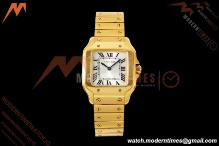 Cartier - Santos De Cartier 27mm YG/YG Silver Dial 8848F Quartz