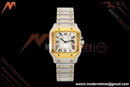 Cartier - Santos De Cartier 27mm SS/YG Silver Dial 8848F Quartz