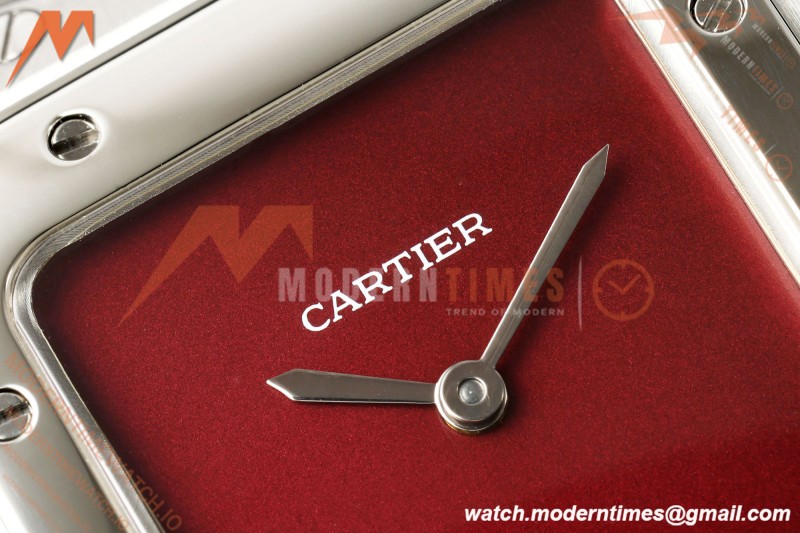 Cartier - Santos De Cartier 27mm SS/SS Red Dial 8848F Quartz