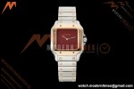 Cartier - Santos De Cartier 27mm SS/RG Red Dial 8848F Quartz