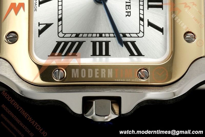 Cartier - Santos De Cartier 27mm SS/YG Silver Dial DRF Quartz