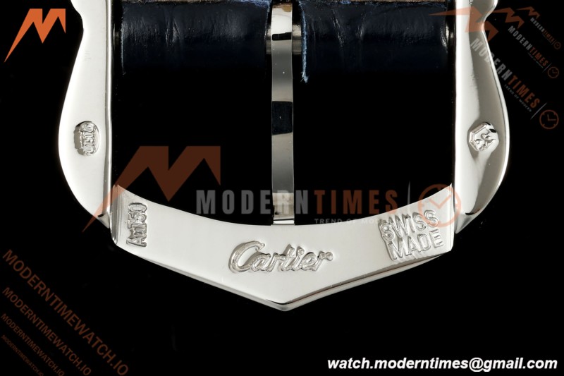 Cartier - Santos De Cartier 27mm SS/Alligator Leather Silver Dial DRF Quartz