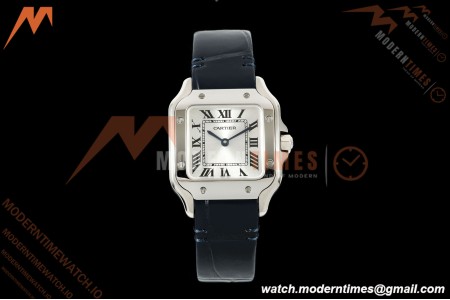 Cartier - Santos De Cartier 27mm SS/Alligator Leather Silver Dial DRF Quartz