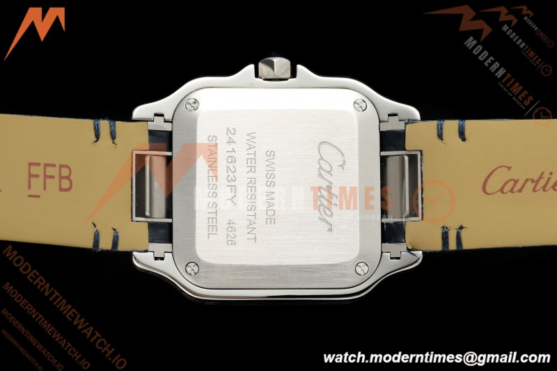 Cartier - Santos De Cartier 27mm YG/SS/Alligator Leather Silver Dial DRF Quartz
