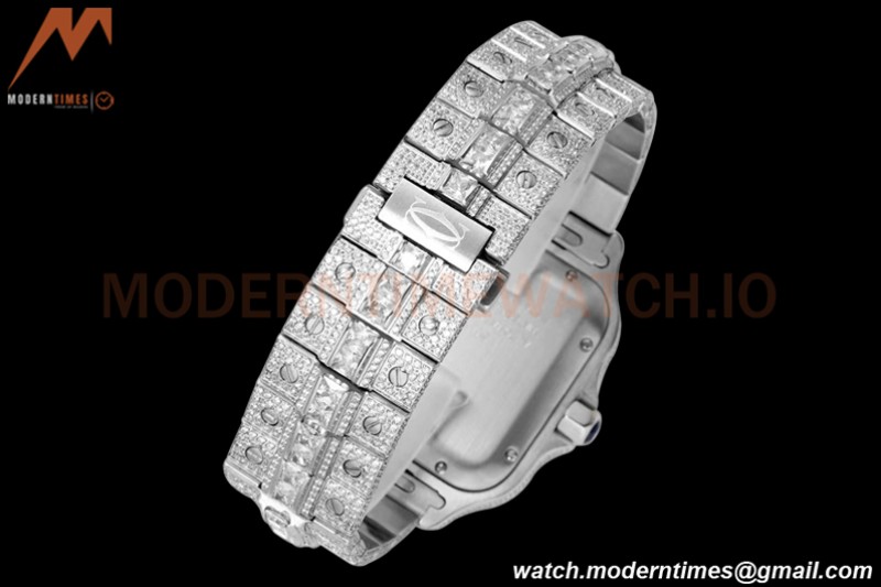 Cartier - Santos De Cartier Mens Automatic 40mm Diamond SS/SS Dia/Rmn TWF A2824
