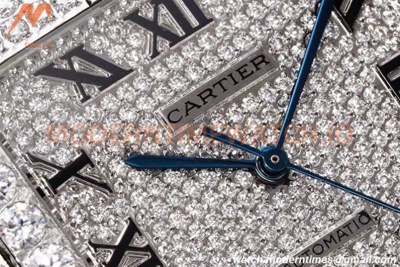 Cartier - Santos De Cartier Mens Automatic 40mm Diamond SS/SS Dia/Rmn TWF A2824