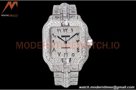 Cartier - Santos De Cartier Mens Automatic 40mm Diamond SS/SS Dia/Ara TWF A2824
