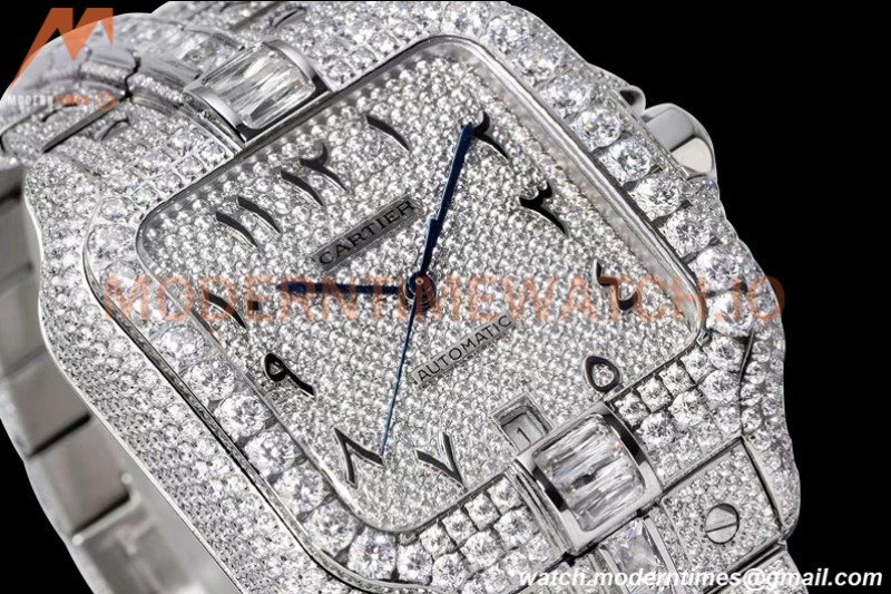 Cartier - Santos De Cartier Mens Automatic 40mm Diamond SS/SS Dia/Ara TWF A2824