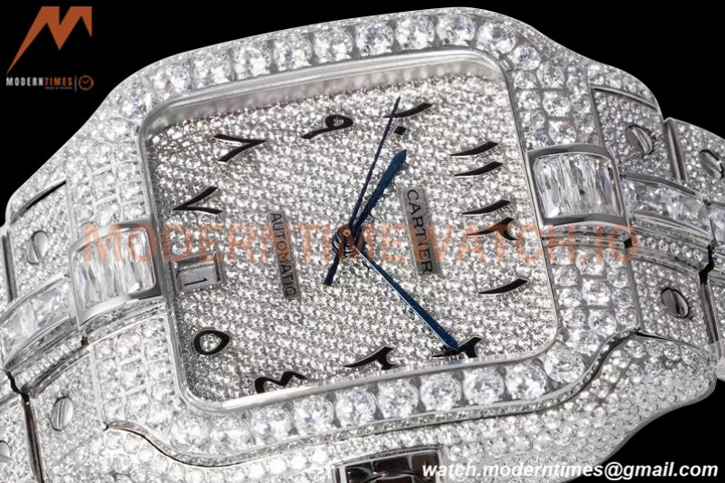 Cartier - Santos De Cartier Mens Automatic 40mm Diamond SS/SS Dia/Ara TWF A2824