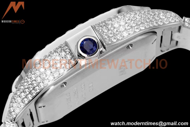 Cartier - Santos De Cartier Mens Automatic 40mm Diamond SS/SS Dia/Ara TWF A2824